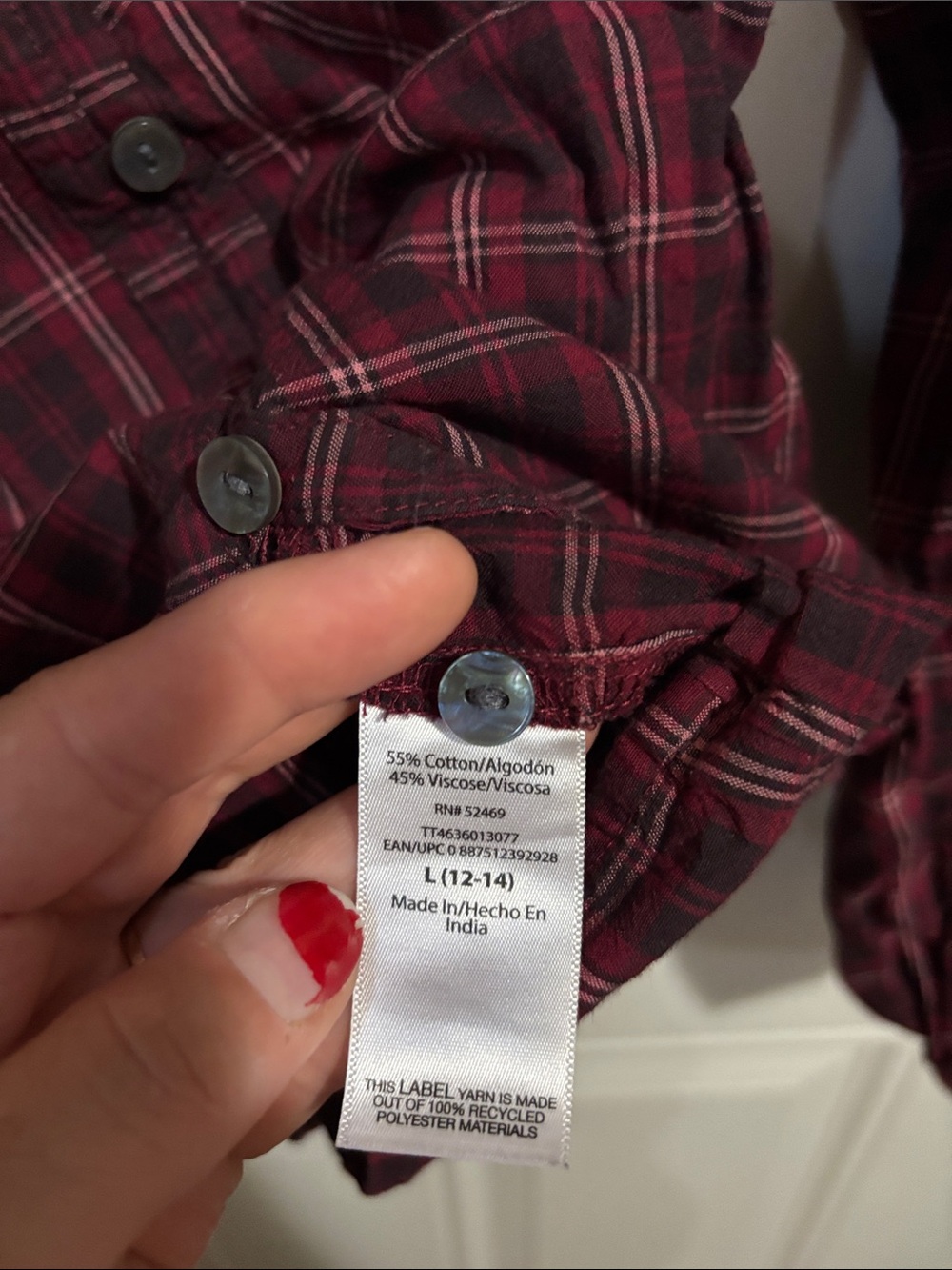 Rails Burgundy Plaid Button-Front Shirt - Picture 4 of 6